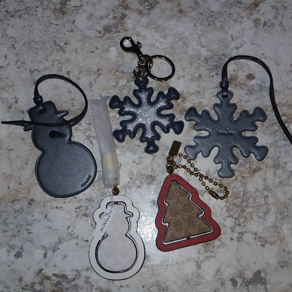 COACH Special Holiday Edition Bag Tags Bag Charm/Key Chain Set of 6 - 1 ADDED